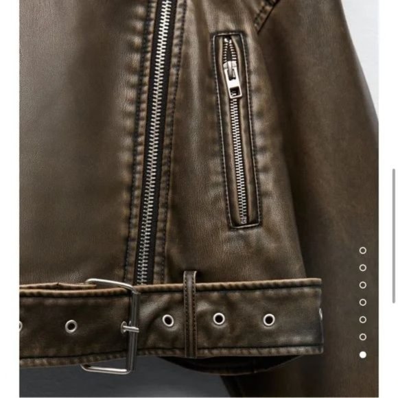 ZARA VIRAL FAUX LEATHER CROP JACKET - Picture 6 of 10